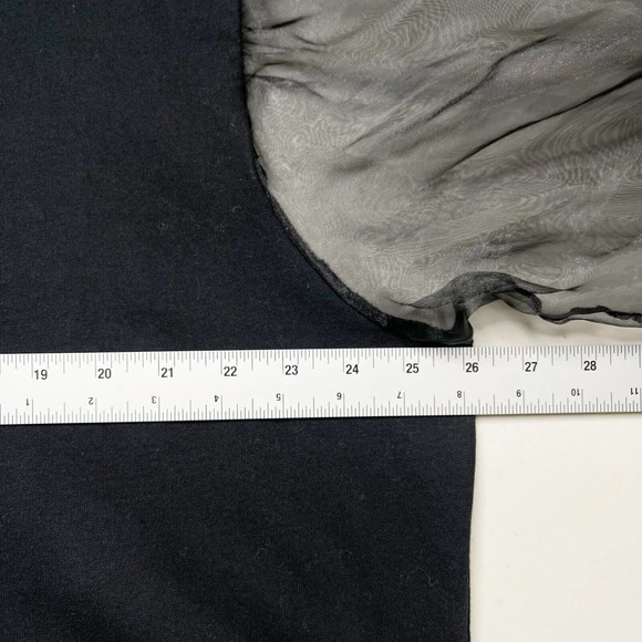 Asos Influence Sweater Size 18 Black Organza‎ Long Puff Sleeve Pullover Cotton - Picture 11 of 11